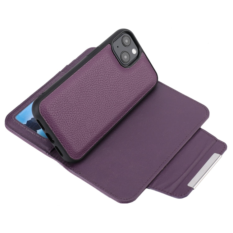 For iPhone 13 Litchi Texture Detachable Horizontal Flip PU Leather Case with Holder & Card Slots & Wallet & Photo Frame
