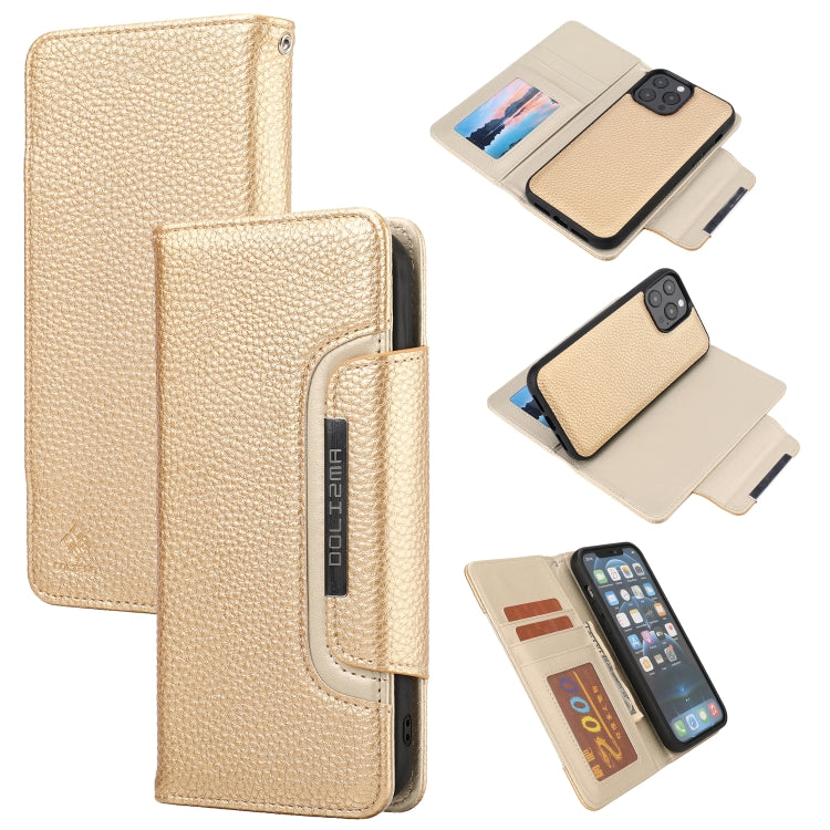 For iPhone 13 Pro Litchi Texture Detachable Horizontal Flip PU Leather Case with Holder & Card Slots & Wallet & Photo Frame