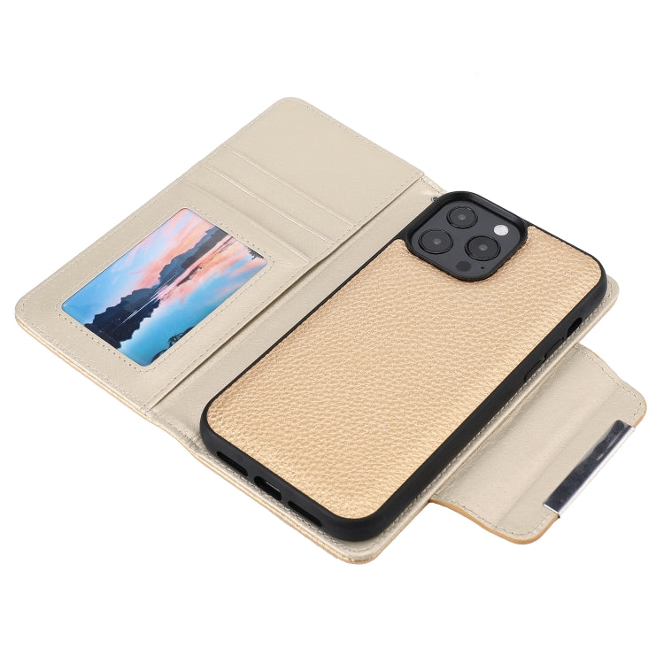 For iPhone 13 Pro Litchi Texture Detachable Horizontal Flip PU Leather Case with Holder & Card Slots & Wallet & Photo Frame
