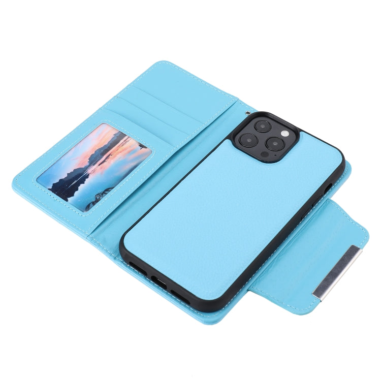 For iPhone 13 Pro Max Litchi Texture Detachable Horizontal Flip PU Leather Case with Holder & Card Slots & Wallet & Photo Frame