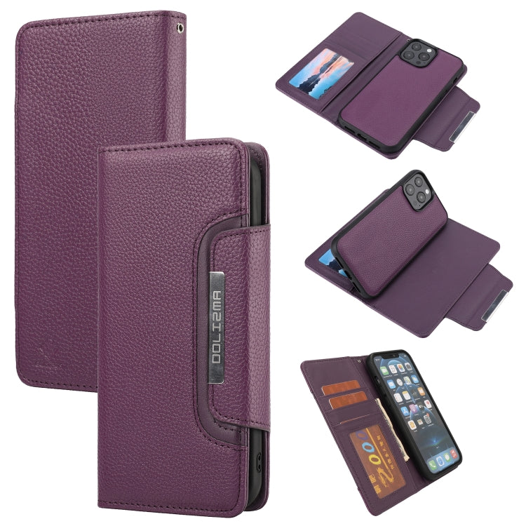 For iPhone 13 Pro Max Litchi Texture Detachable Horizontal Flip PU Leather Case with Holder & Card Slots & Wallet & Photo Frame