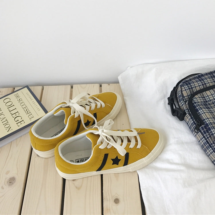 Girl Plimsolls Ulzzang Student Harajuku Style Casual Shoes, Size:36(Yellow)