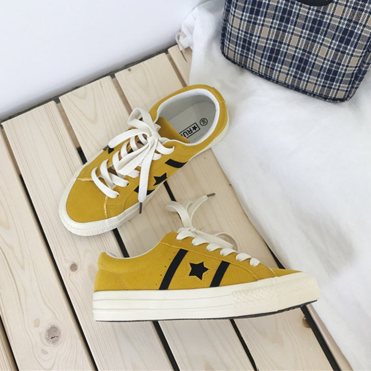 Girl Plimsolls Ulzzang Student Harajuku Style Casual Shoes, Size:36(Yellow)