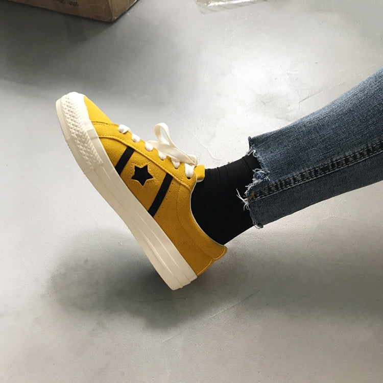 Girl Plimsolls Ulzzang Student Harajuku Style Casual Shoes, Size:37(Yellow)