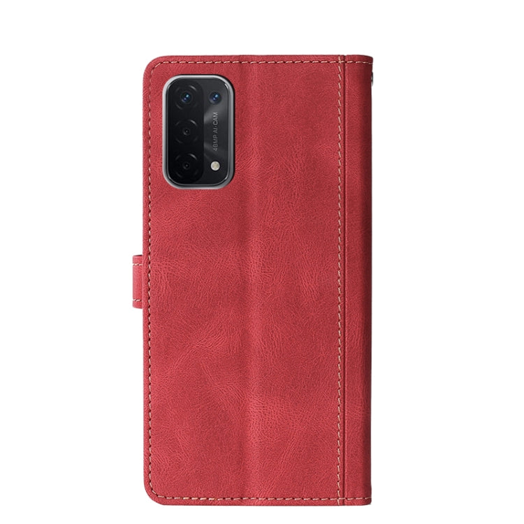For OPPO A93 5G Stitching Skin Feel Magnetic Buckle Horizontal Flip PU Leather Case with Holder & Card Slots & Wallet