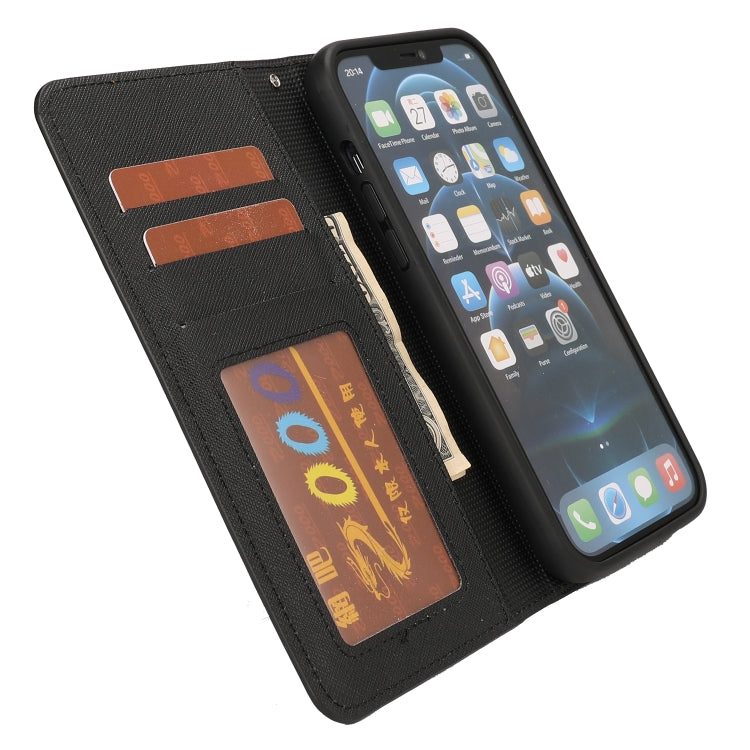 For iPhone 13 mini Cross Texture Detachable Horizontal Flip PU Leather Case with Holder & Card Slots & Wallet & Photo Frame