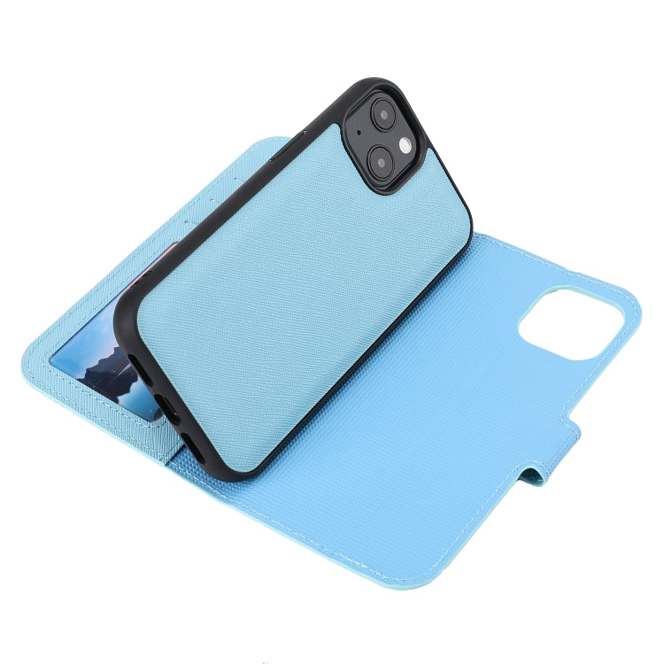 For iPhone 13 mini Cross Texture Detachable Horizontal Flip PU Leather Case with Holder & Card Slots & Wallet & Photo Frame