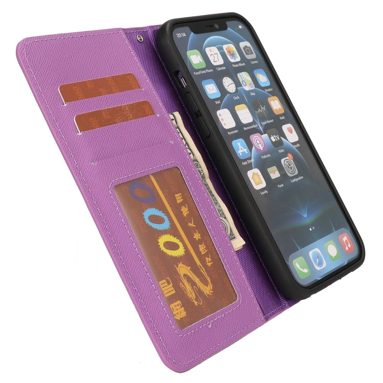 For iPhone 13 mini Cross Texture Detachable Horizontal Flip PU Leather Case with Holder & Card Slots & Wallet & Photo Frame