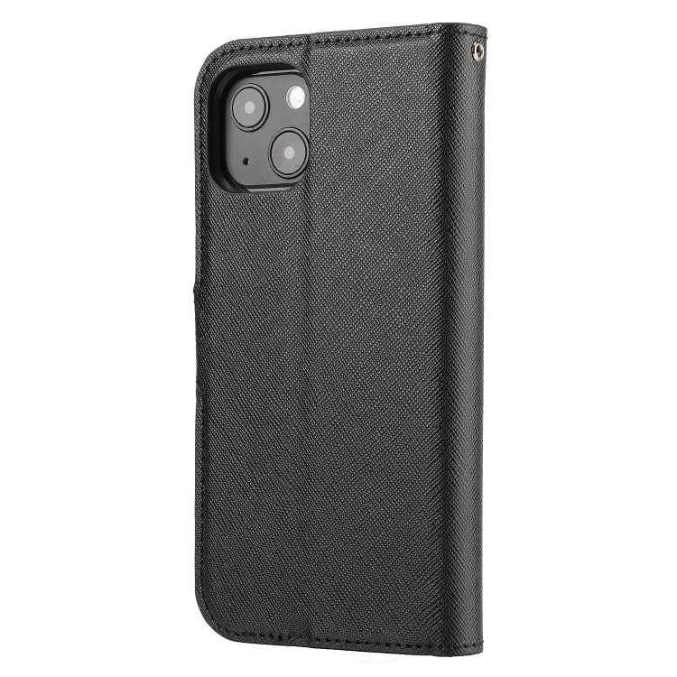 For iPhone 13 Cross Texture Detachable Horizontal Flip PU Leather Case with Holder & Card Slots & Wallet & Photo Frame