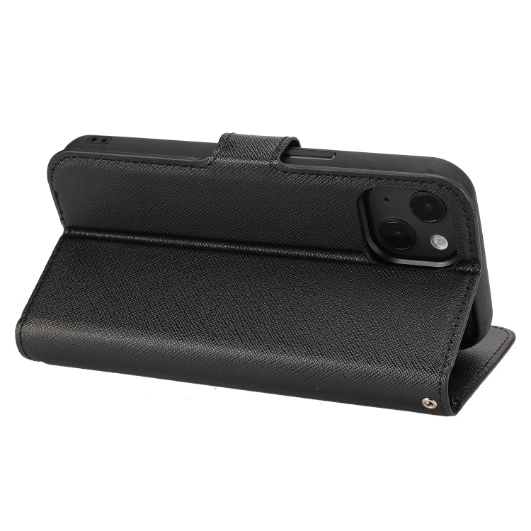 For iPhone 13 Cross Texture Detachable Horizontal Flip PU Leather Case with Holder & Card Slots & Wallet & Photo Frame