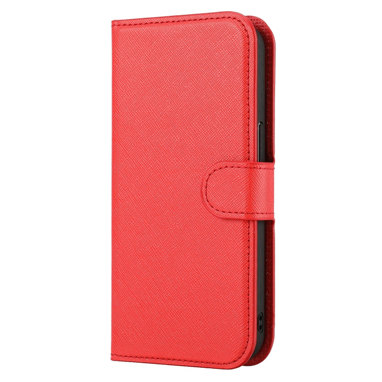 For iPhone 13 Cross Texture Detachable Horizontal Flip PU Leather Case with Holder & Card Slots & Wallet & Photo Frame