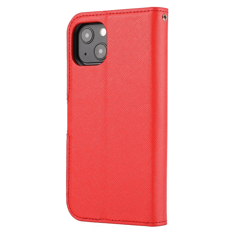 For iPhone 13 Cross Texture Detachable Horizontal Flip PU Leather Case with Holder & Card Slots & Wallet & Photo Frame