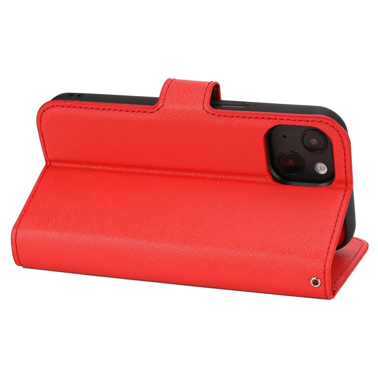 For iPhone 13 Cross Texture Detachable Horizontal Flip PU Leather Case with Holder & Card Slots & Wallet & Photo Frame