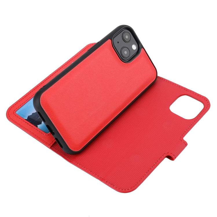 For iPhone 13 Cross Texture Detachable Horizontal Flip PU Leather Case with Holder & Card Slots & Wallet & Photo Frame