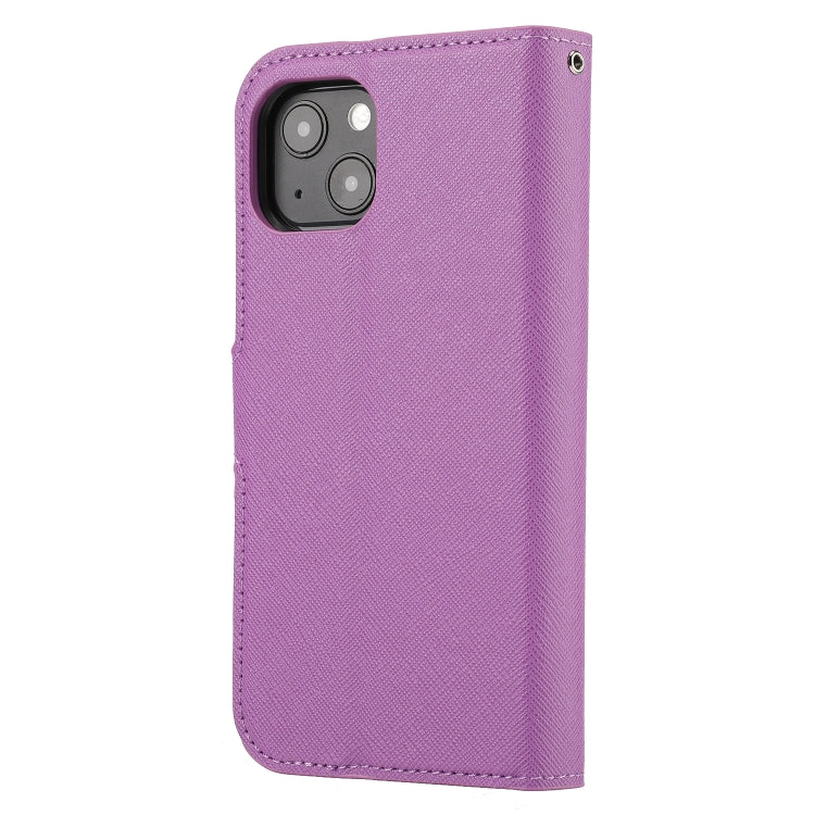 For iPhone 13 Cross Texture Detachable Horizontal Flip PU Leather Case with Holder & Card Slots & Wallet & Photo Frame