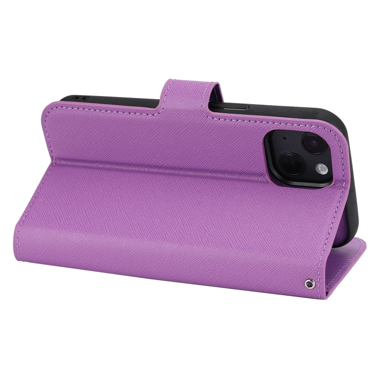 For iPhone 13 Cross Texture Detachable Horizontal Flip PU Leather Case with Holder & Card Slots & Wallet & Photo Frame