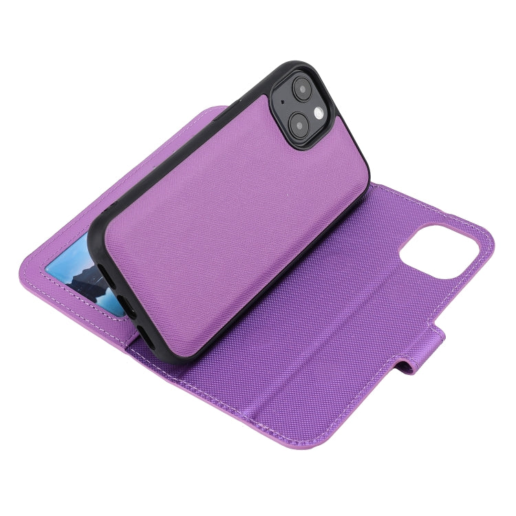 For iPhone 13 Cross Texture Detachable Horizontal Flip PU Leather Case with Holder & Card Slots & Wallet & Photo Frame