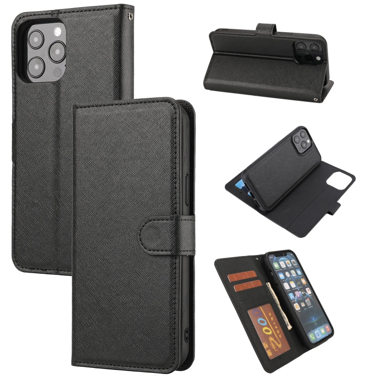 For iPhone 13 Pro Cross Texture Detachable Horizontal Flip PU Leather Case with Holder & Card Slots & Wallet & Photo Frame