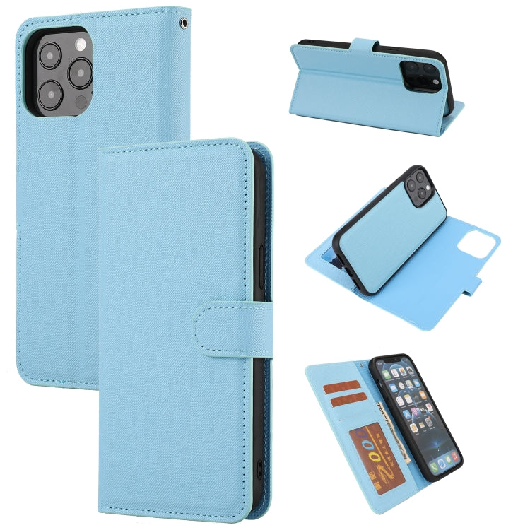 For iPhone 13 Pro Cross Texture Detachable Horizontal Flip PU Leather Case with Holder & Card Slots & Wallet & Photo Frame