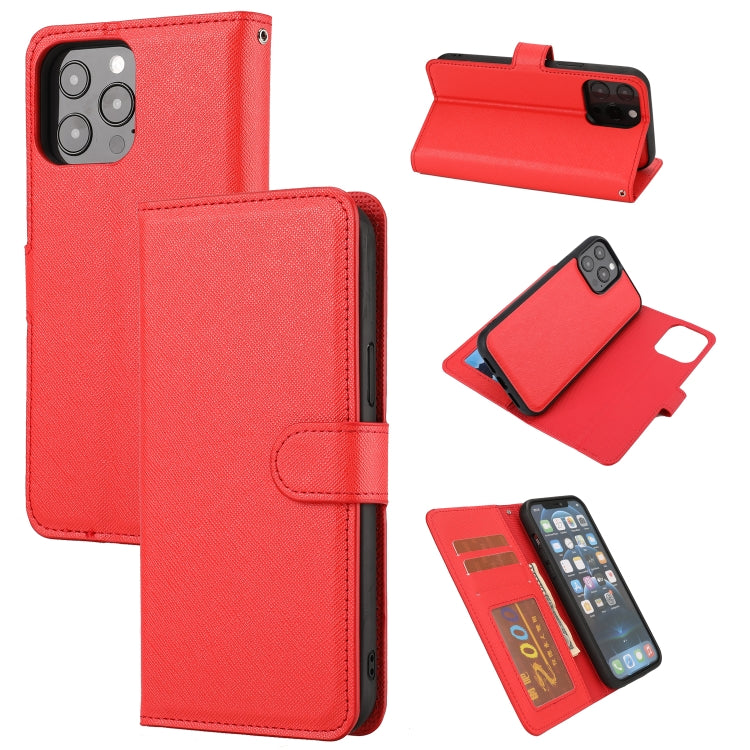 For iPhone 13 Pro Max Cross Texture Detachable Horizontal Flip PU Leather Case with Holder & Card Slots & Wallet & Photo Frame
