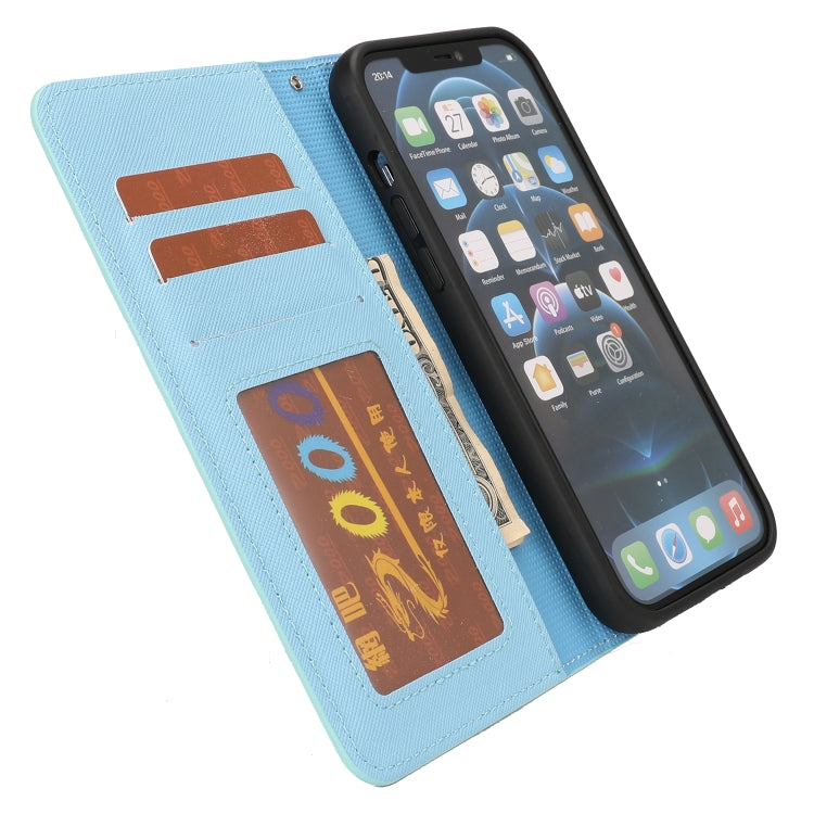 For iPhone 13 Pro Max Cross Texture Detachable Horizontal Flip PU Leather Case with Holder & Card Slots & Wallet & Photo Frame