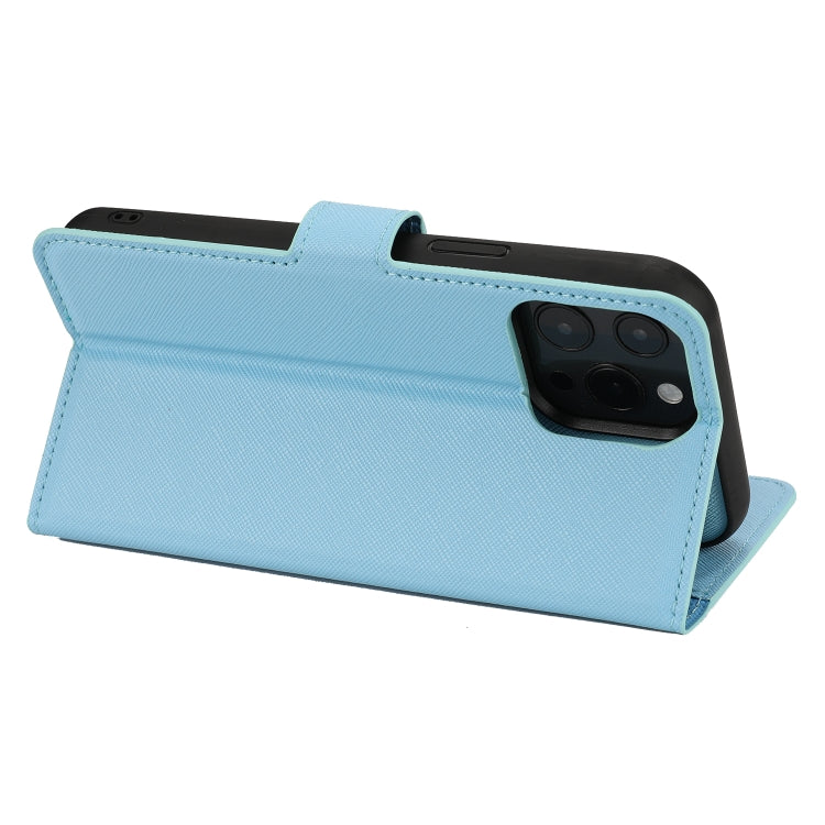 For iPhone 13 Pro Max Cross Texture Detachable Horizontal Flip PU Leather Case with Holder & Card Slots & Wallet & Photo Frame