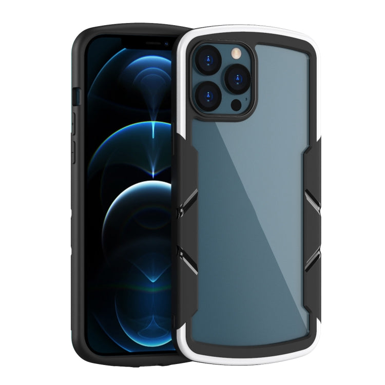 For iPhone 13 Shield 3 in 1 Acrylic PC Rubber Shockproof Case