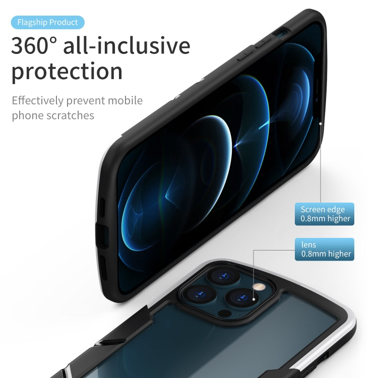 For iPhone 13 Shield 3 in 1 Acrylic PC Rubber Shockproof Case