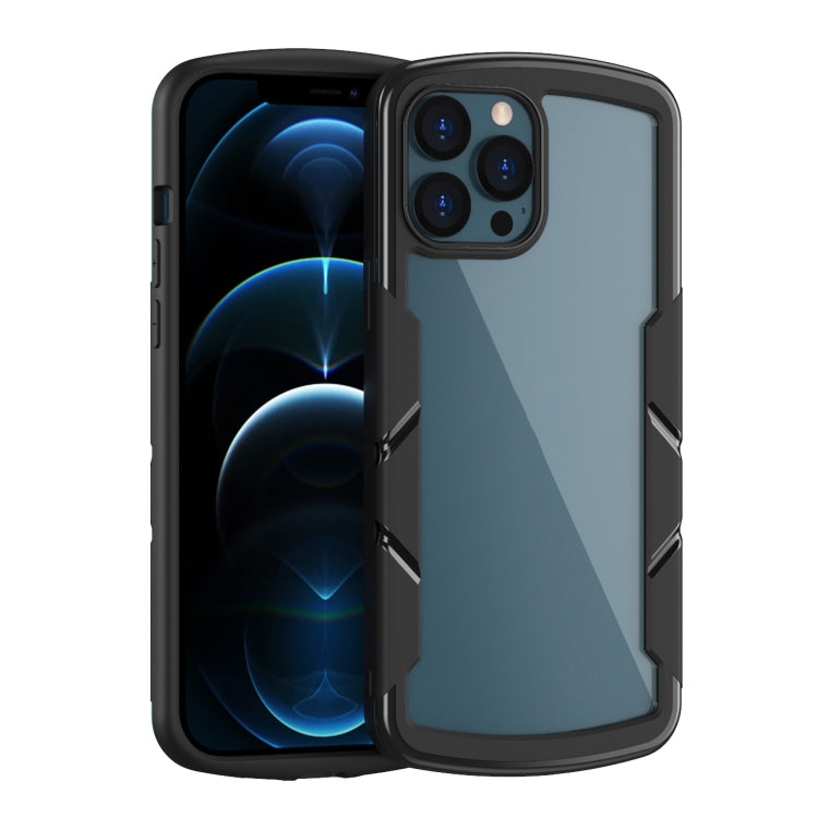 For iPhone 13 Shield 3 in 1 Acrylic PC Rubber Shockproof Case