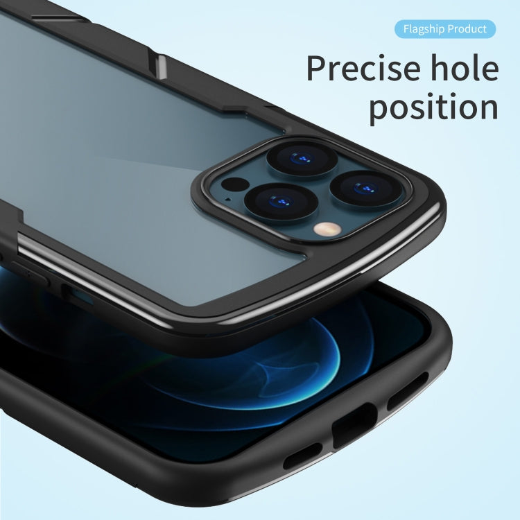 For iPhone 13 Shield 3 in 1 Acrylic PC Rubber Shockproof Case