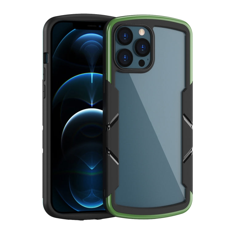 For iPhone 13 Shield 3 in 1 Acrylic PC Rubber Shockproof Case