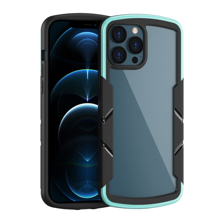 For iPhone 13 Shield 3 in 1 Acrylic PC Rubber Shockproof Case