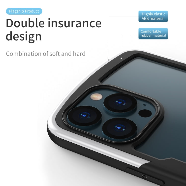 For iPhone 13 Pro Shield 3 in 1 Acrylic PC Rubber Shockproof Case