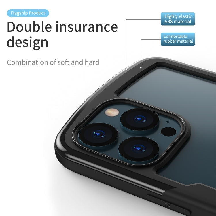 For iPhone 13 Pro Shield 3 in 1 Acrylic PC Rubber Shockproof Case