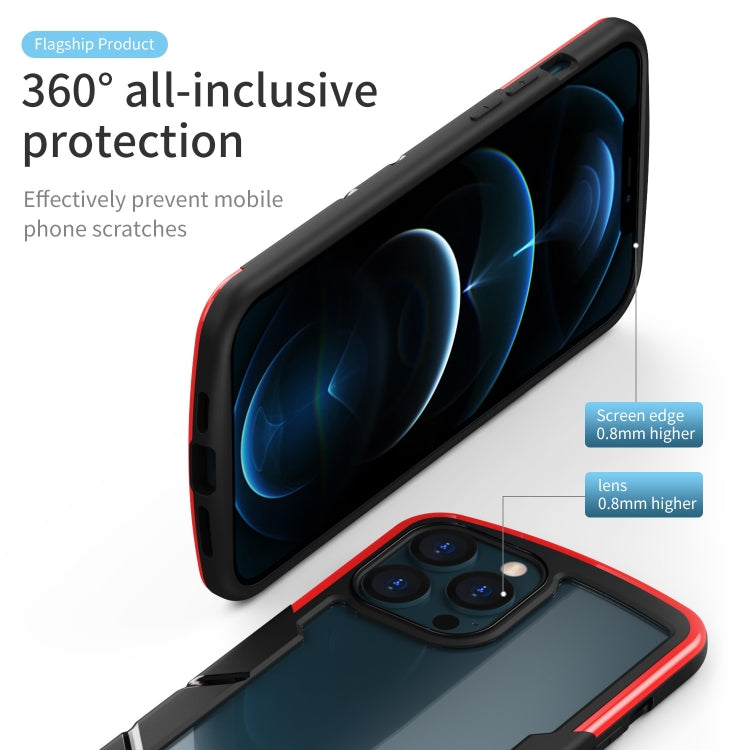 For iPhone 13 Pro Shield 3 in 1 Acrylic PC Rubber Shockproof Case