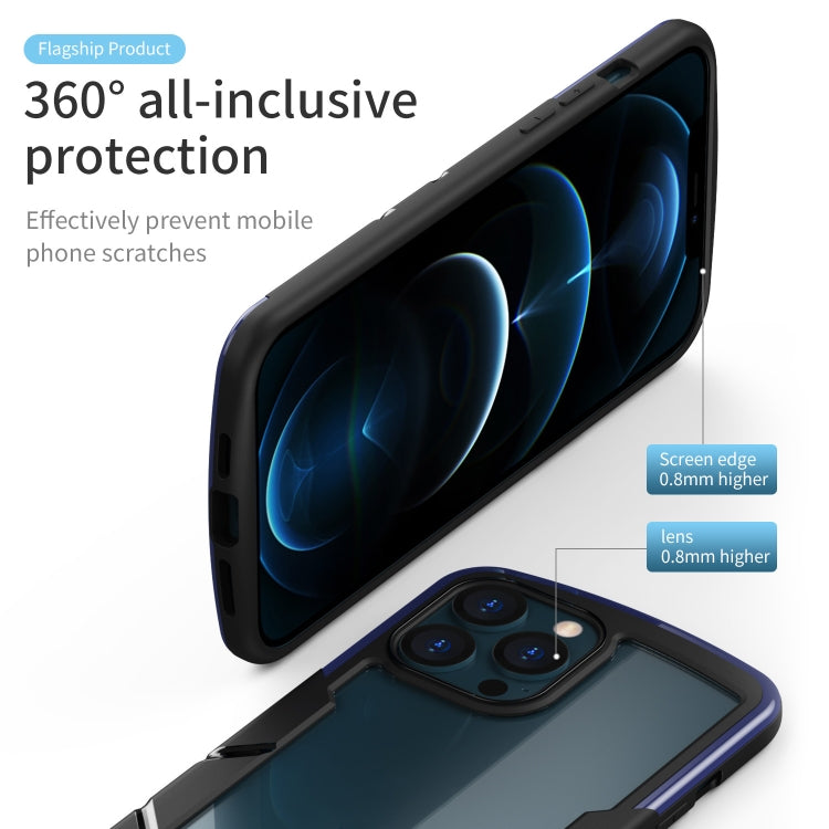 For iPhone 13 Pro Shield 3 in 1 Acrylic PC Rubber Shockproof Case