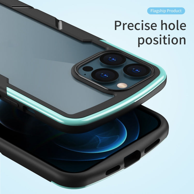 For iPhone 13 Pro Shield 3 in 1 Acrylic PC Rubber Shockproof Case