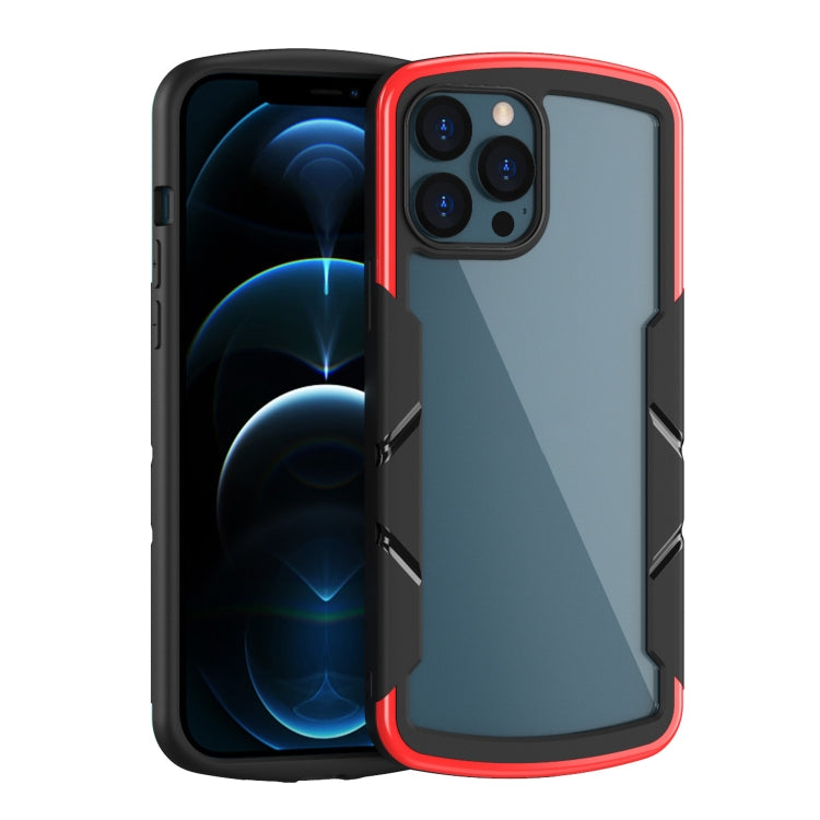 For iPhone 13 Pro Max Shield 3 in 1 Acrylic PC Rubber Shockproof Case