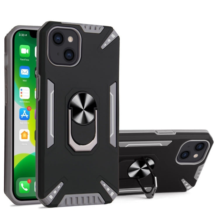 For iPhone 13 PC + TPU Protective Case with 360 Degrees Rotatable Ring Holder