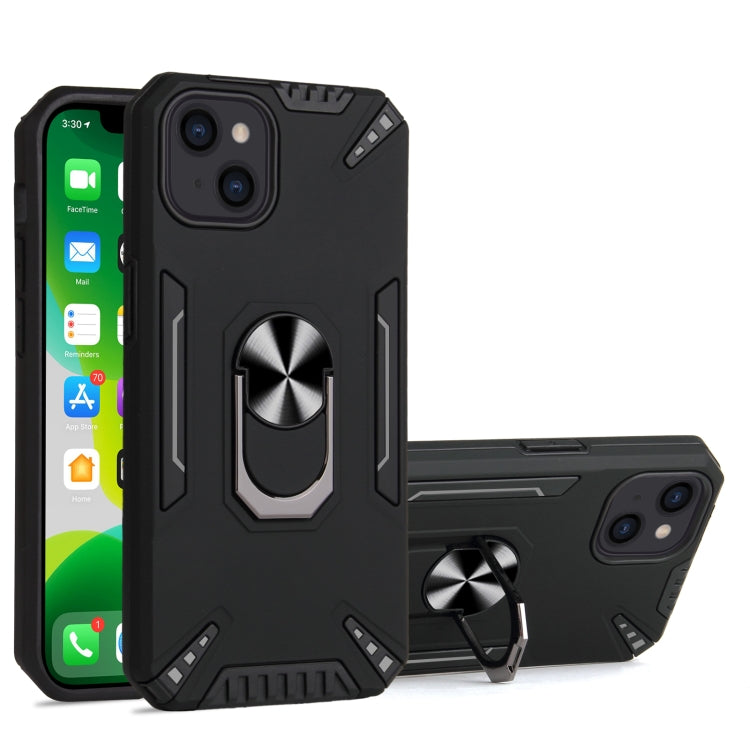 For iPhone 13 PC + TPU Protective Case with 360 Degrees Rotatable Ring Holder