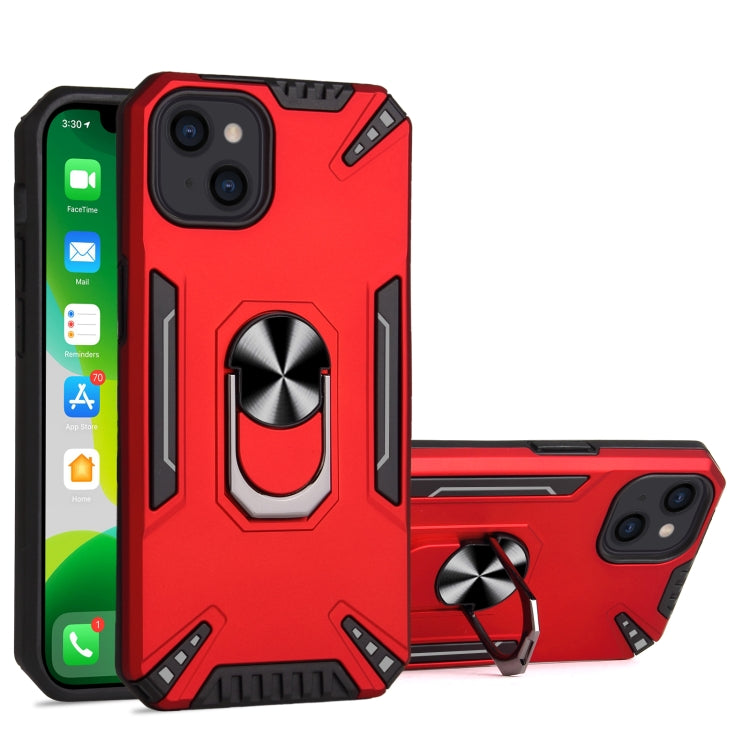 For iPhone 13 PC + TPU Protective Case with 360 Degrees Rotatable Ring Holder