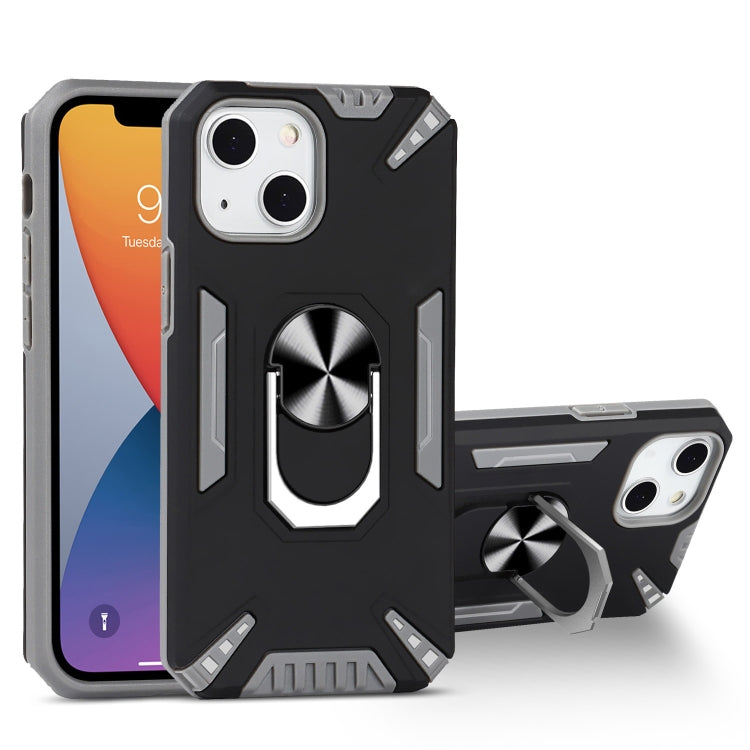 For iPhone 13 mini PC + TPU Protective Case with 360 Degrees Rotatable Ring Holder