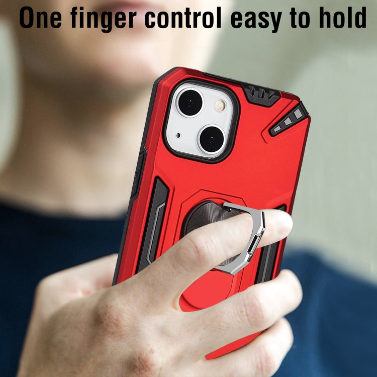 For iPhone 13 mini PC + TPU Protective Case with 360 Degrees Rotatable Ring Holder