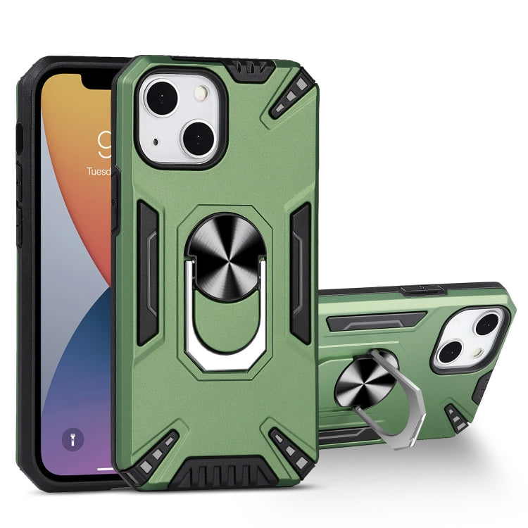 For iPhone 13 mini PC + TPU Protective Case with 360 Degrees Rotatable Ring Holder