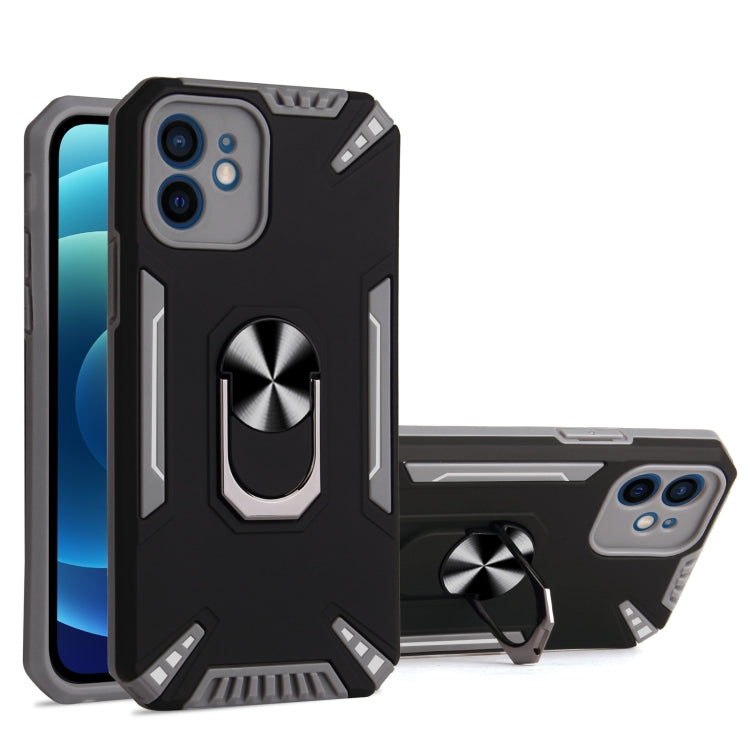 For iPhone 12 PC + TPU Protective Case with 360 Degrees Rotatable Ring Holder