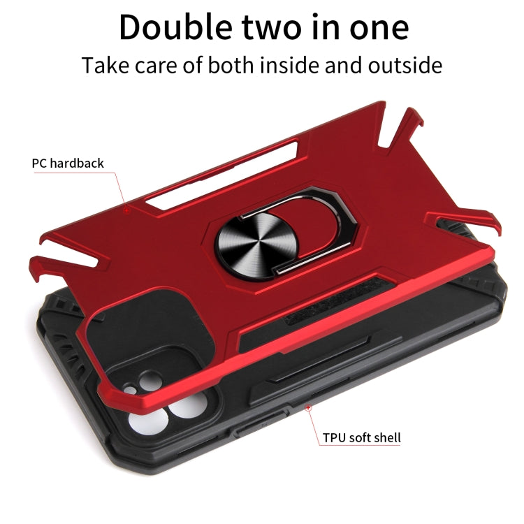 For iPhone 12 PC + TPU Protective Case with 360 Degrees Rotatable Ring Holder