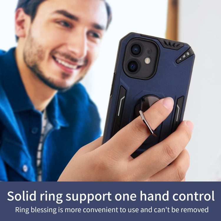 For iPhone 12 mini PC + TPU Protective Case with 360 Degrees Rotatable Ring Holder