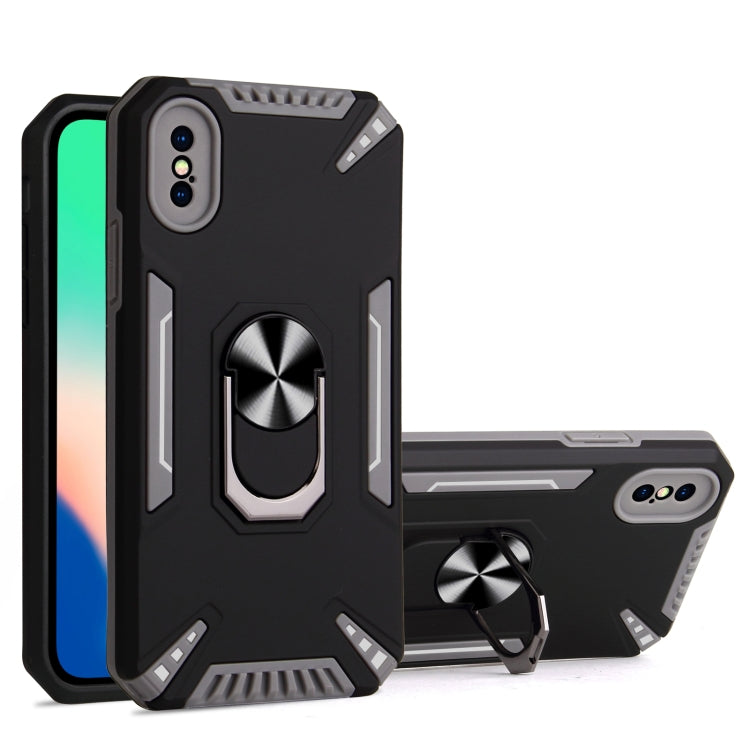 For iPhone X / XS PC + TPU Protective Case with 360 Degrees Rotatable Ring Holder