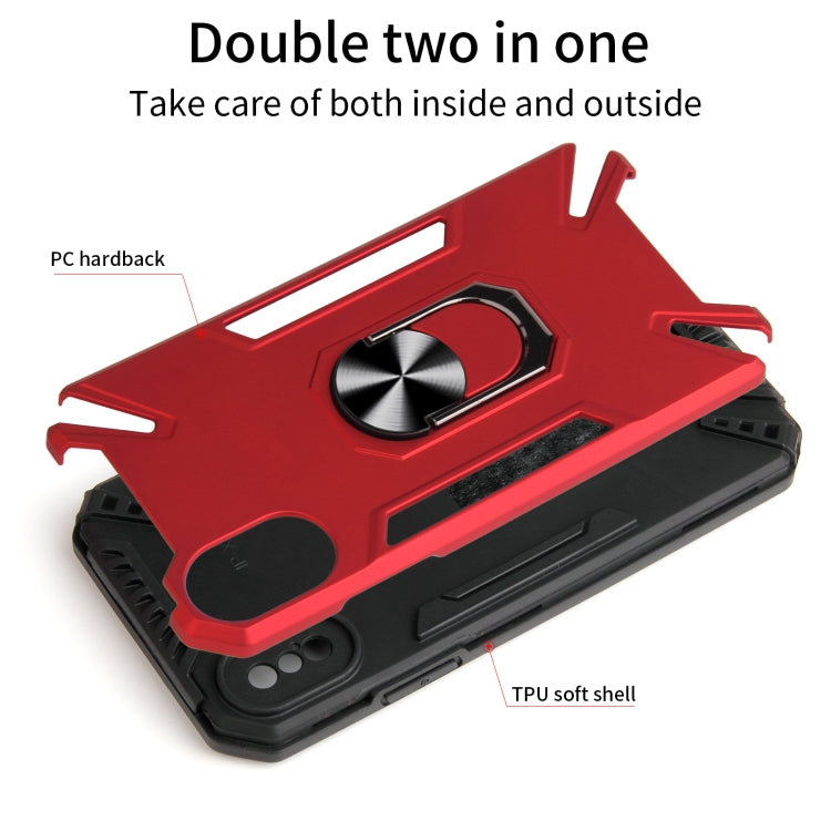 For iPhone X / XS PC + TPU Protective Case with 360 Degrees Rotatable Ring Holder