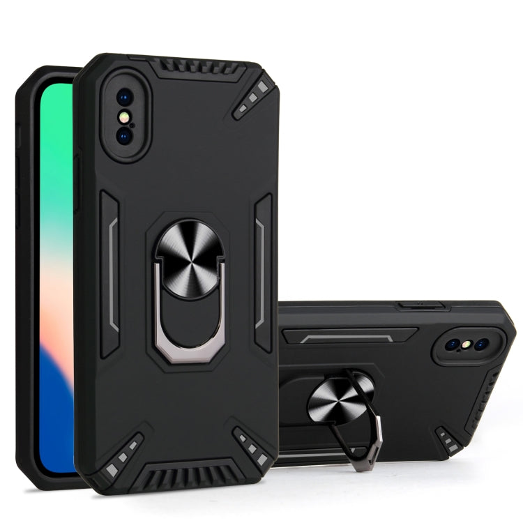 For iPhone X / XS PC + TPU Protective Case with 360 Degrees Rotatable Ring Holder